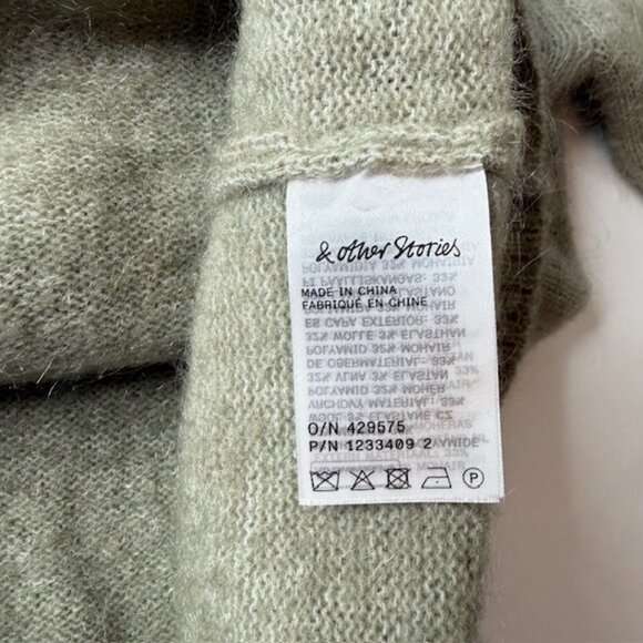 & Other Stories Mohair Wool Blend Sweater Size S Moss Green NWT Reg Retail $139 - Picture 9 of 13